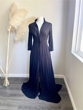 FREE PEOPLE | Maxi Shirt Dress - Black size 4